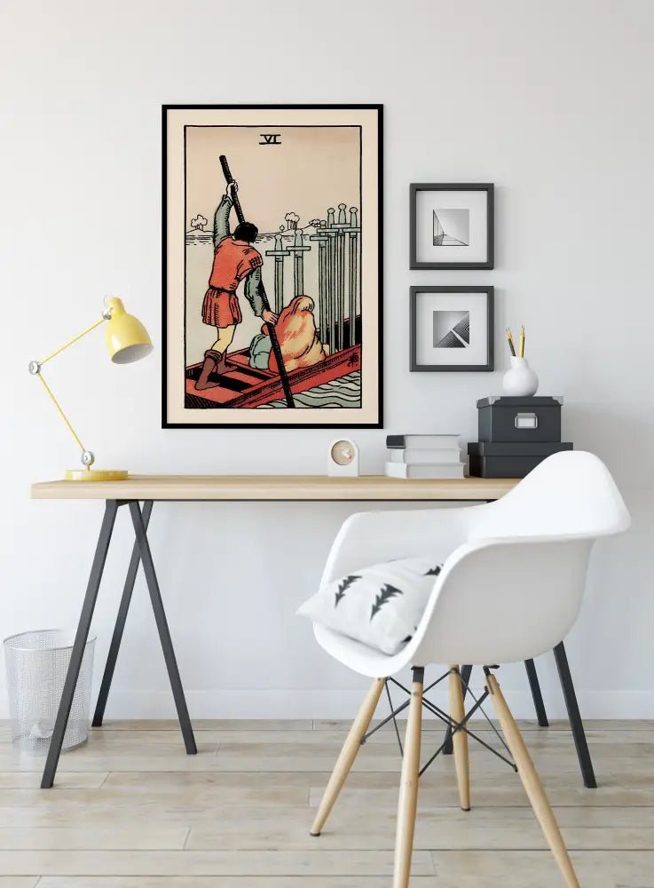 Six Of Swords Tarot Card Print No Frame by My Store
