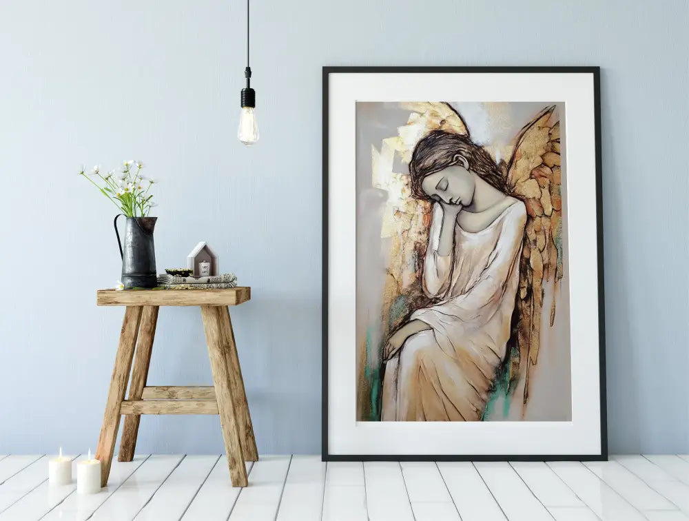 Sleeping Angel Print Goddess Dreamy Bohemian Artwork by My Store