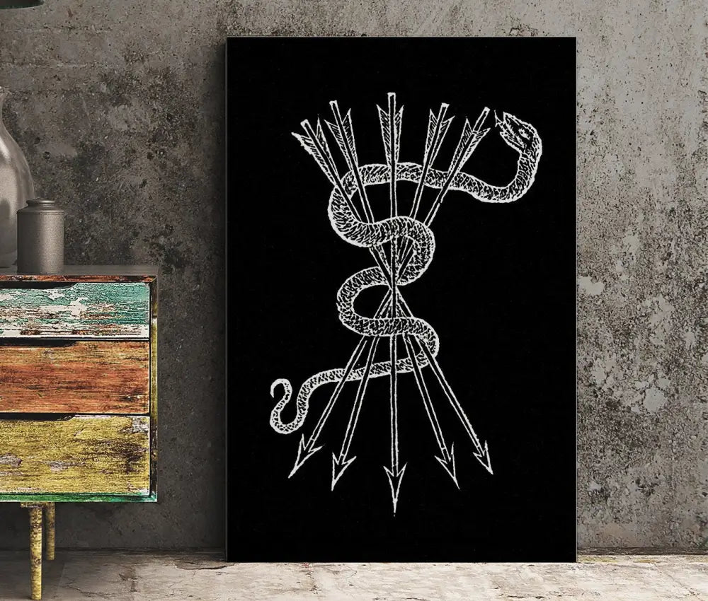 Snake With Arrow By Claude Paradin Devises Heroiques 1557 Print No Frame Art Reproduction by My Store