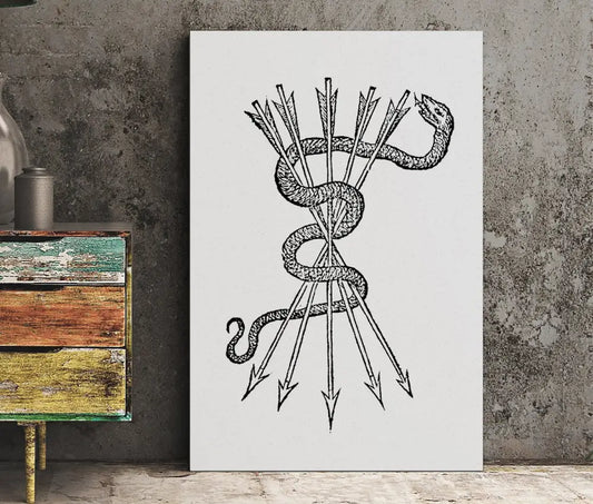 Snake With Arrow By Claude Paradin Devises Heroiques 1557 Print No Frame Art Reproduction by My Store