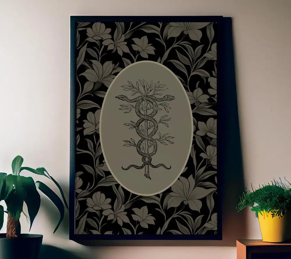 Snakes Caduceus Medicine Symbol By Claude Paradin No Frame Devises Heroïques 1557 Artwork by My Store