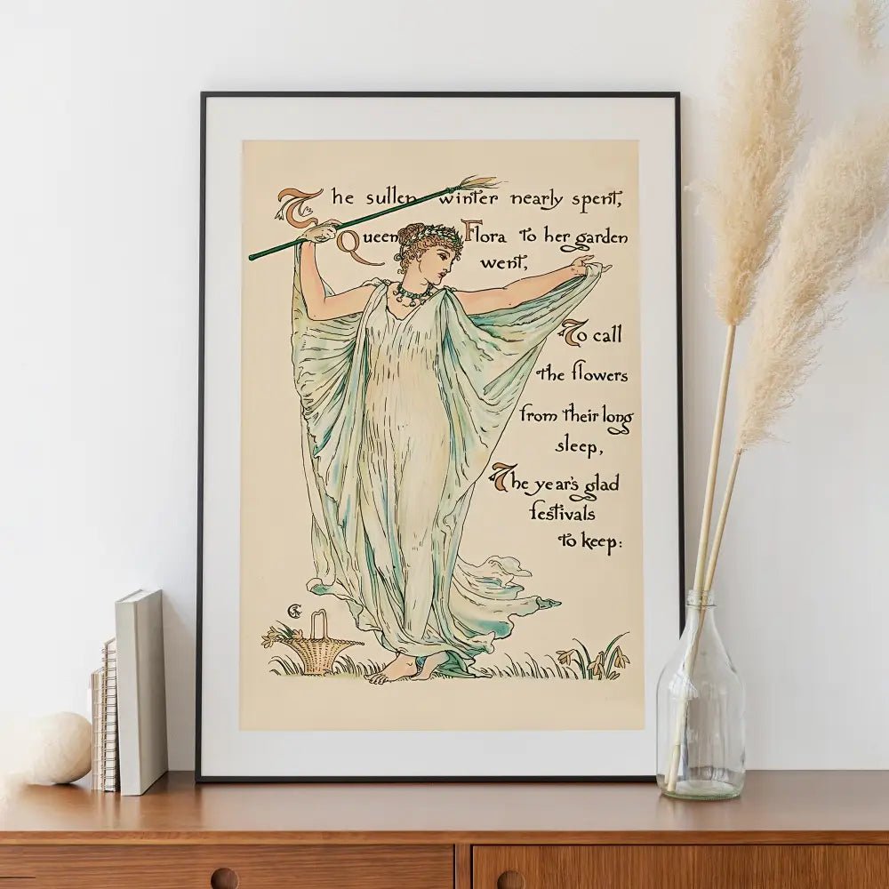 Spring Goddess Vintage Poem Art Nouveau Poster Print For Elegant Boho Home Decor by My Store