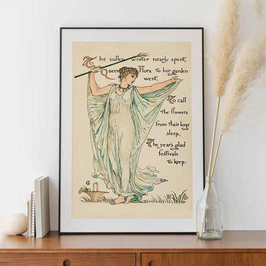 Spring Goddess Vintage Poem Art Nouveau Poster Print For Elegant Boho Home Decor by My Store