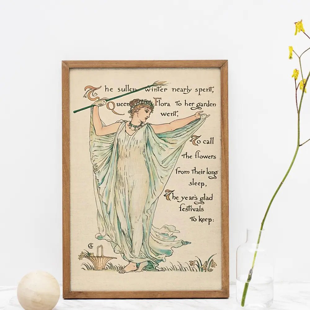 Spring Goddess Vintage Poem Art Nouveau Poster Print For Elegant Boho Home Decor by My Store