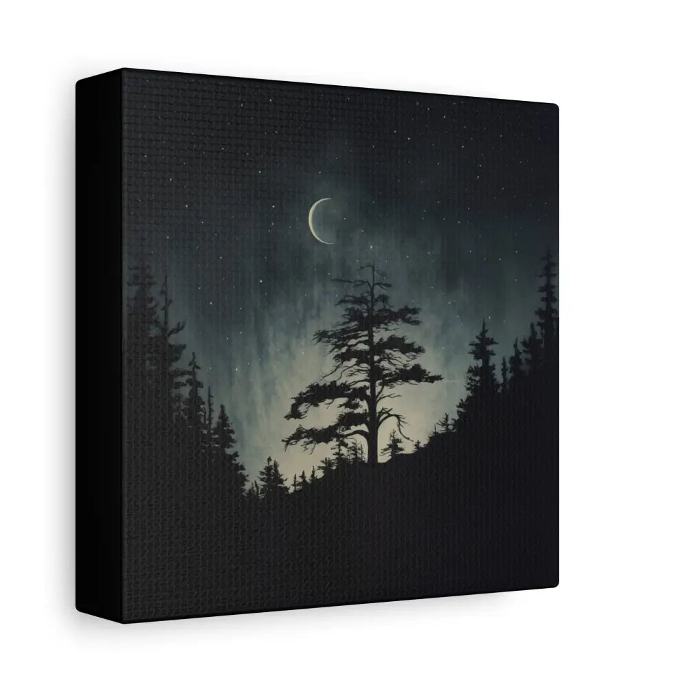 Starry Night Matte Canvas Wall Art, Celestial Home Decor, Nature Lovers Gift, Rustic Wall Decor, Peaceful Bedroom Artwork - DesignBohemian