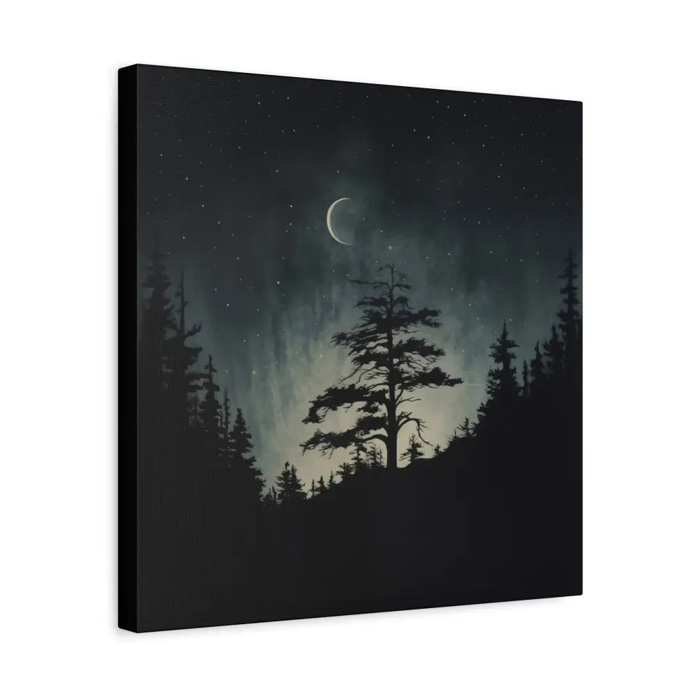 Starry Night Matte Canvas Wall Art, Celestial Home Decor, Nature Lovers Gift, Rustic Wall Decor, Peaceful Bedroom Artwork - DesignBohemian