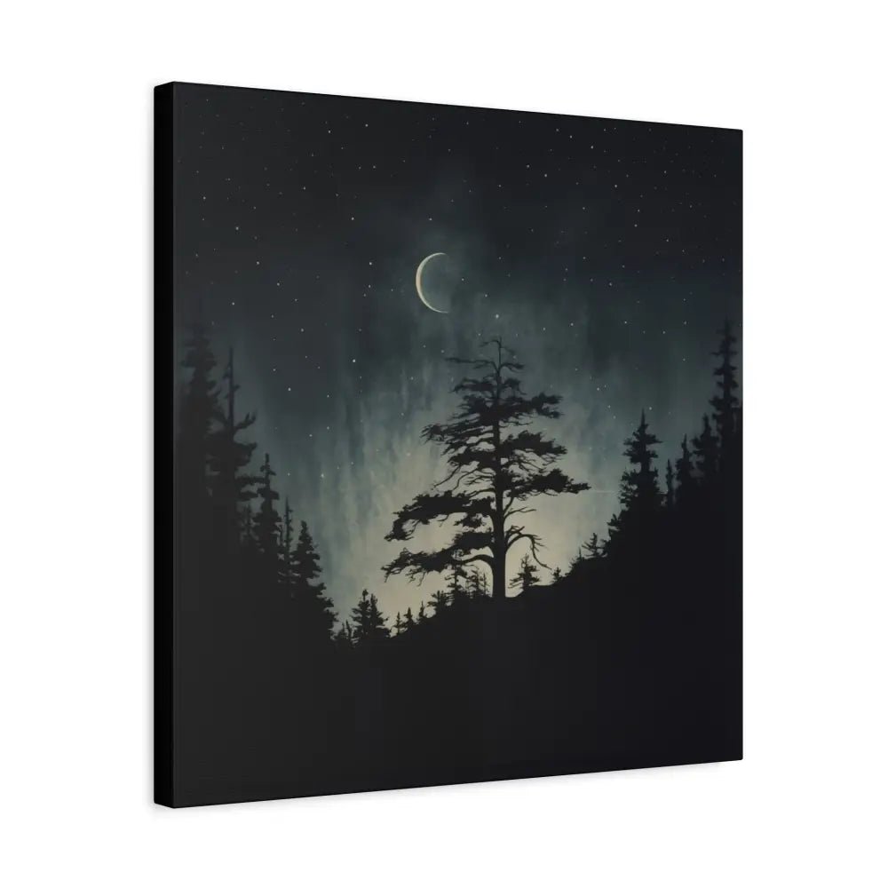 Starry Night Matte Canvas Wall Art, Celestial Home Decor, Nature Lovers Gift, Rustic Wall Decor, Peaceful Bedroom Artwork - DesignBohemian