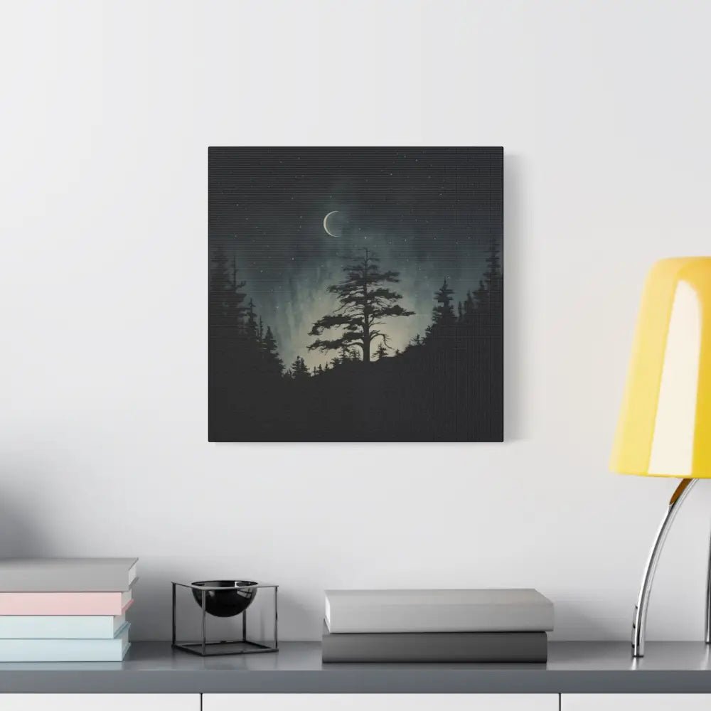 Starry Night Matte Canvas Wall Art, Celestial Home Decor, Nature Lovers Gift, Rustic Wall Decor, Peaceful Bedroom Artwork - DesignBohemian