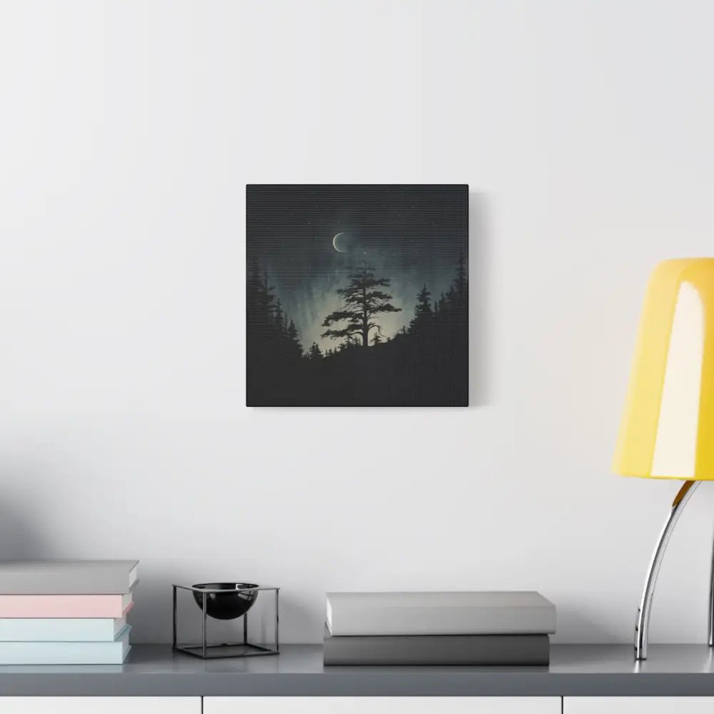 Starry Night Matte Canvas Wall Art, Celestial Home Decor, Nature Lovers Gift, Rustic Wall Decor, Peaceful Bedroom Artwork - DesignBohemian