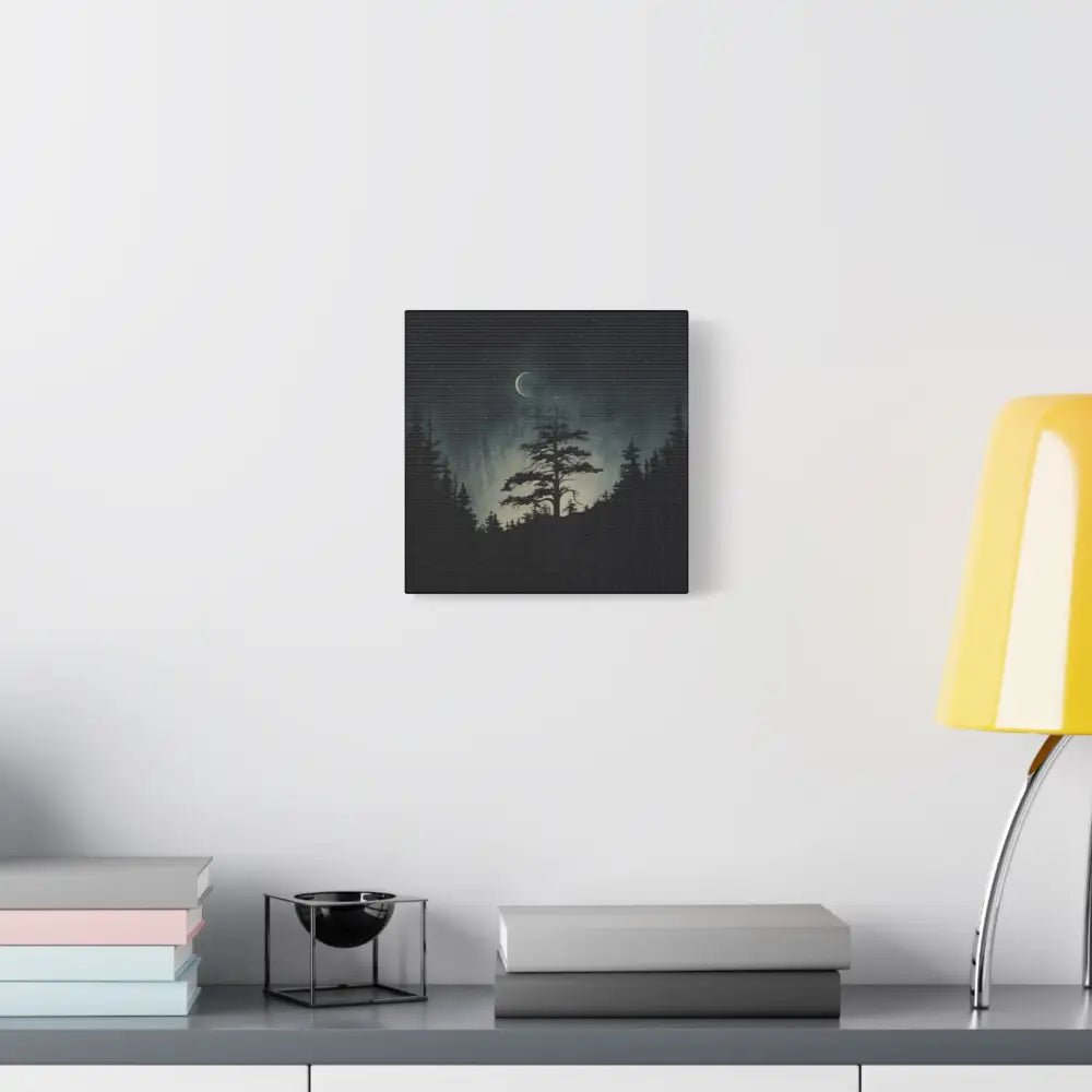 Starry Night Matte Canvas Wall Art, Celestial Home Decor, Nature Lovers Gift, Rustic Wall Decor, Peaceful Bedroom Artwork - DesignBohemian