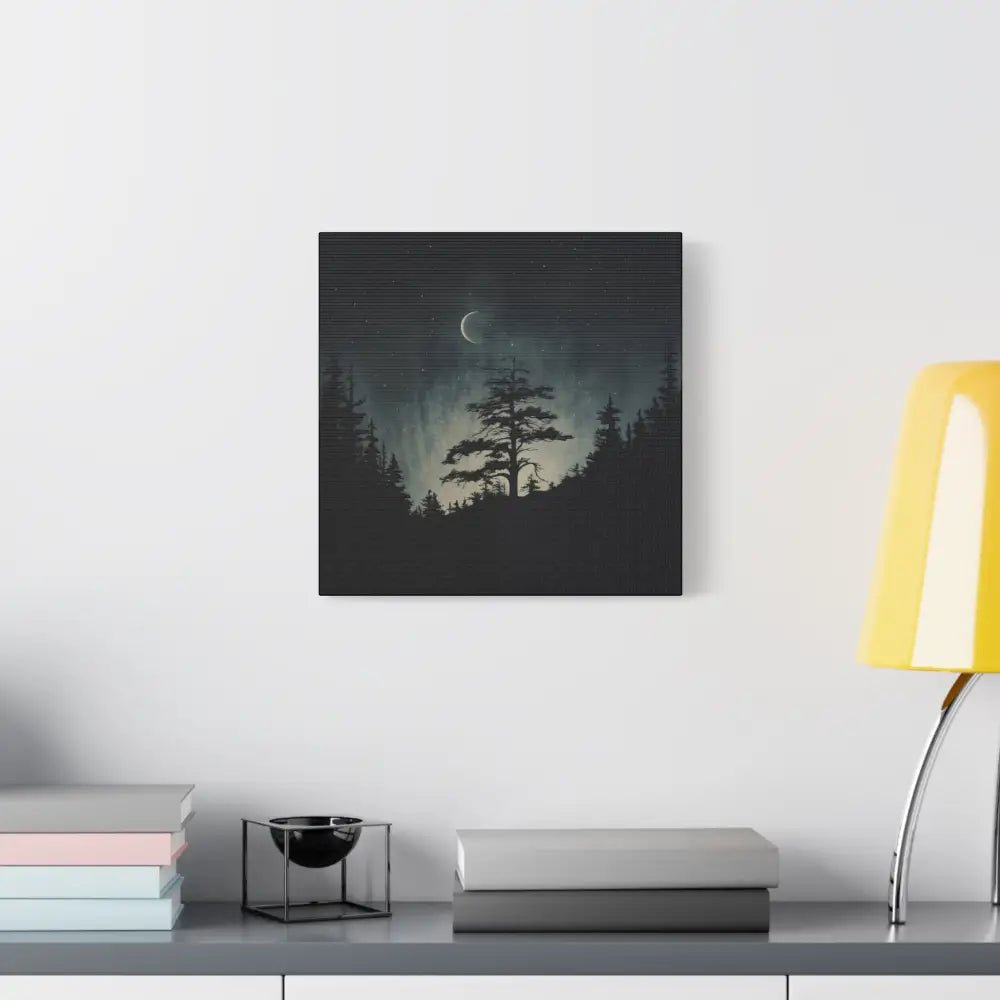 Starry Night Matte Canvas Wall Art, Celestial Home Decor, Nature Lovers Gift, Rustic Wall Decor, Peaceful Bedroom Artwork - DesignBohemian