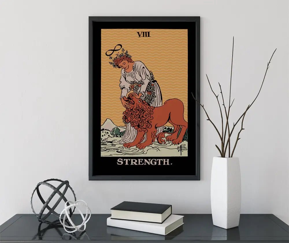 Strength Tarot Card Print Darker Colorway Poster No Frame Fortitude Wall Art Decor by My Store
