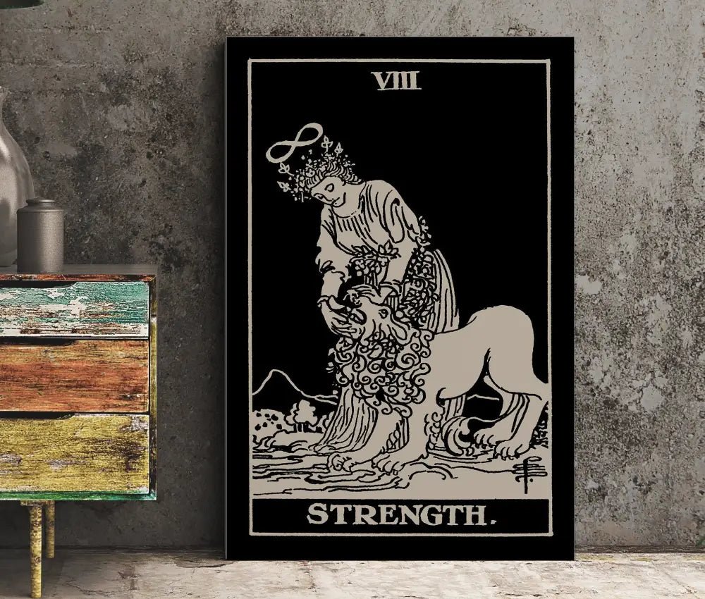 Strength Tarot Card Print No Frame The Strength Card Poster Wall Art For Tarot Lovers by My Store