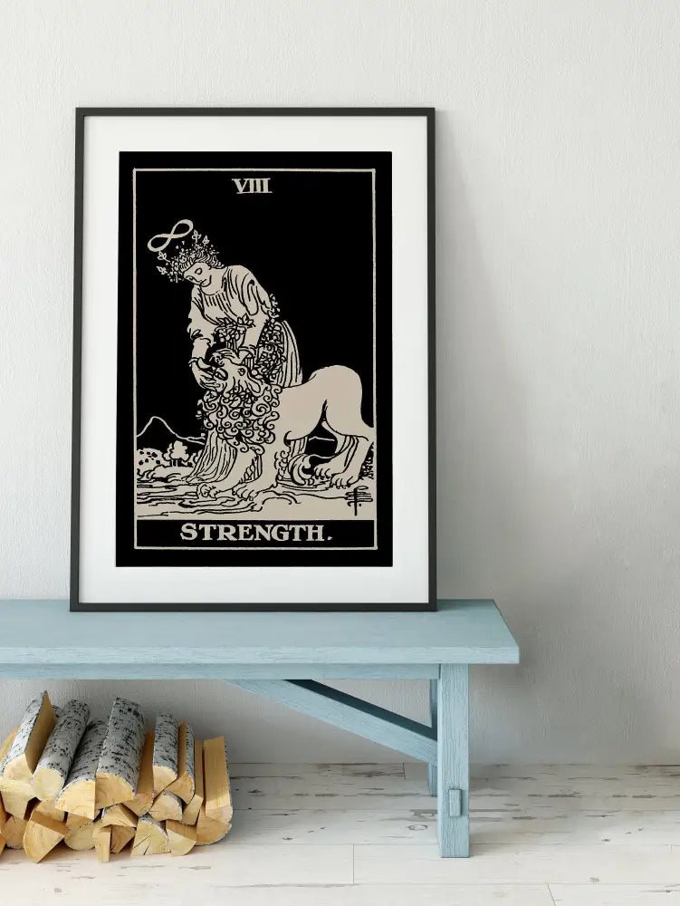 Strength Tarot Card Print No Frame The Strength Card Poster Wall Art For Tarot Lovers by My Store