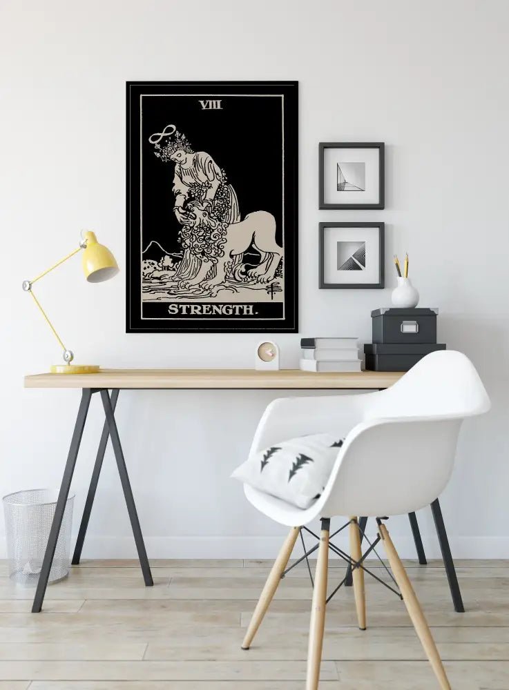 Strength Tarot Card Print No Frame The Strength Card Poster Wall Art For Tarot Lovers by My Store