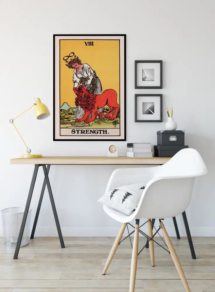 Strength Tarot Card Print Poster No Frame Unframed Wall Art For Tarot Lovers Collectors by My Store