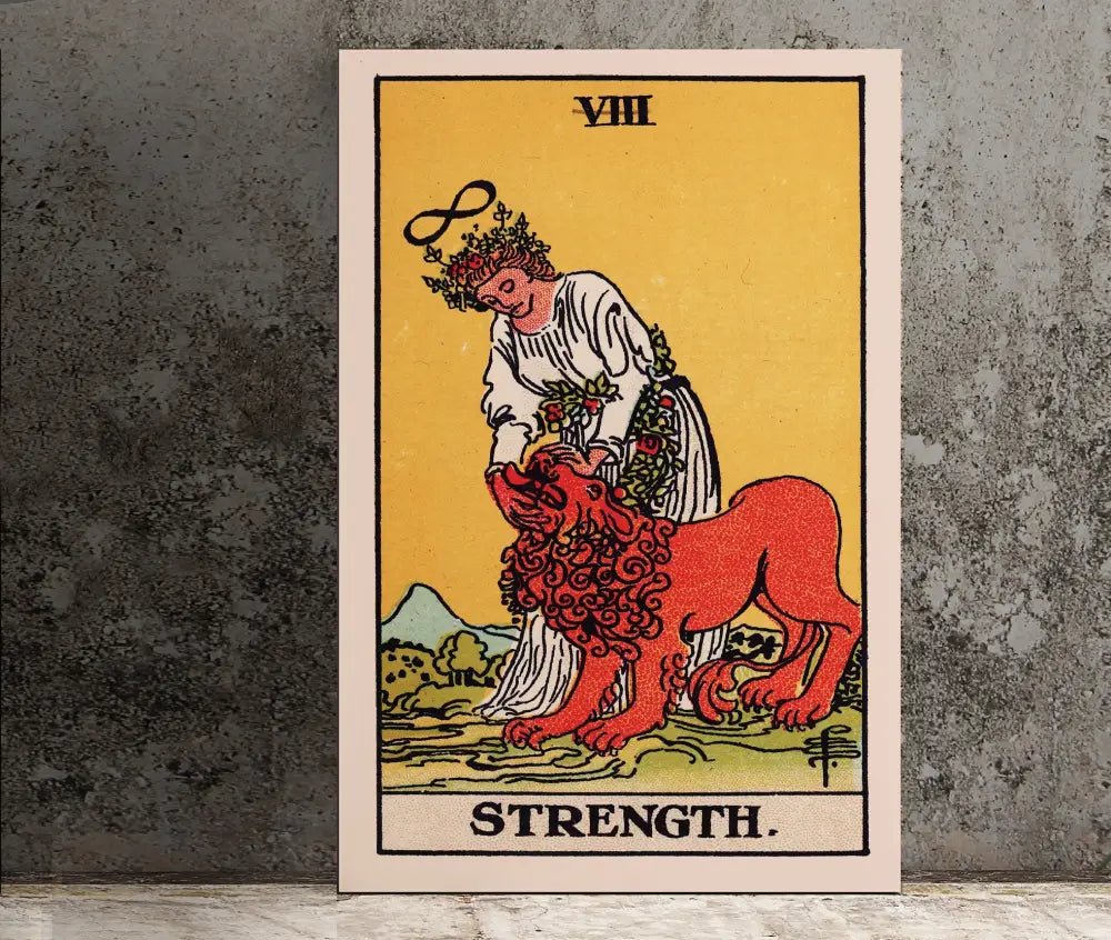 Strength Tarot Card Print Poster No Frame Unframed Wall Art For Tarot Lovers Collectors by My Store