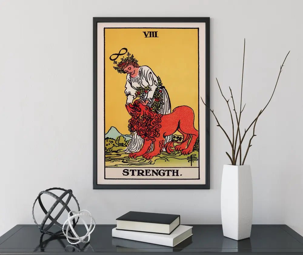 Strength Tarot Card Print Poster No Frame Unframed Wall Art For Tarot Lovers Collectors by My Store