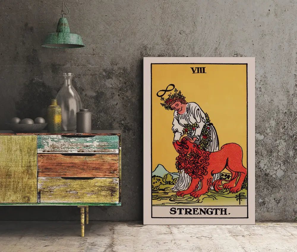Strength Tarot Card Print Poster No Frame Unframed Wall Art For Tarot Lovers Collectors by My Store