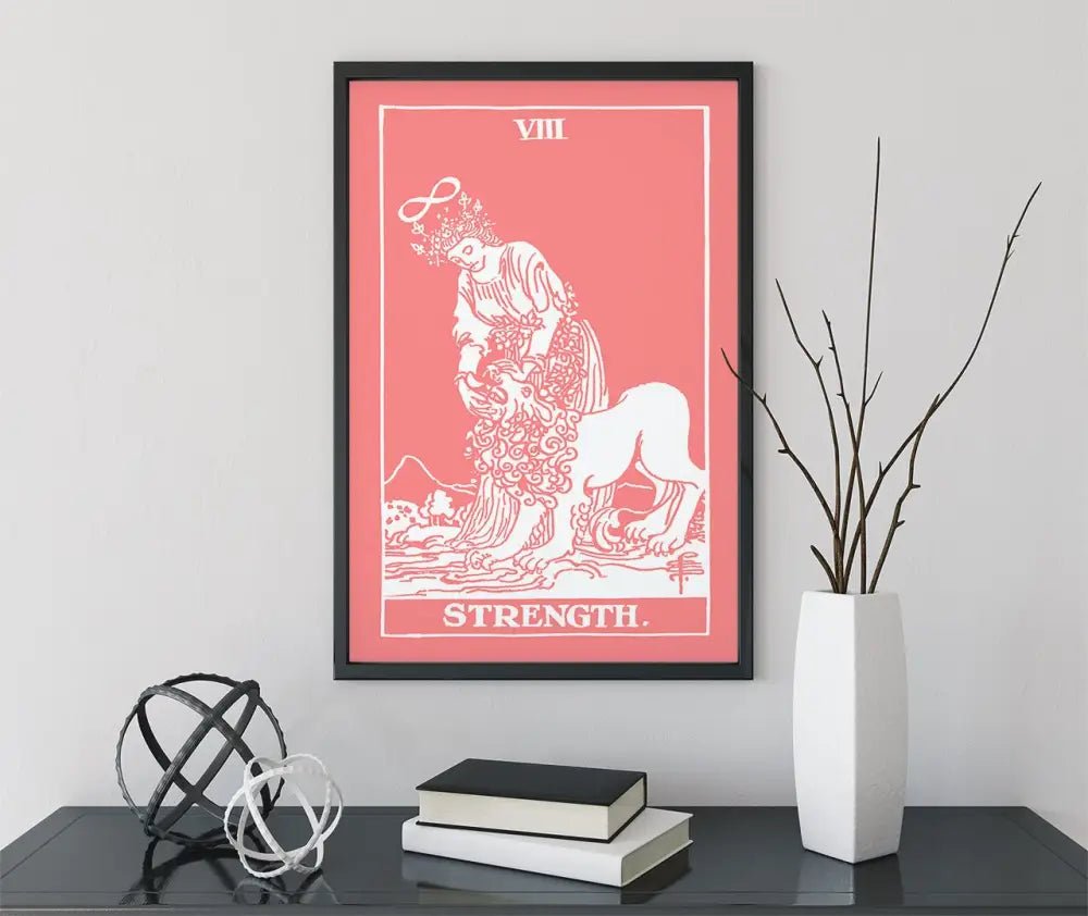 Strength Tarot Card Print The Strength Card Poster No Frame Elegant Wall Art Limited Edition by My Store