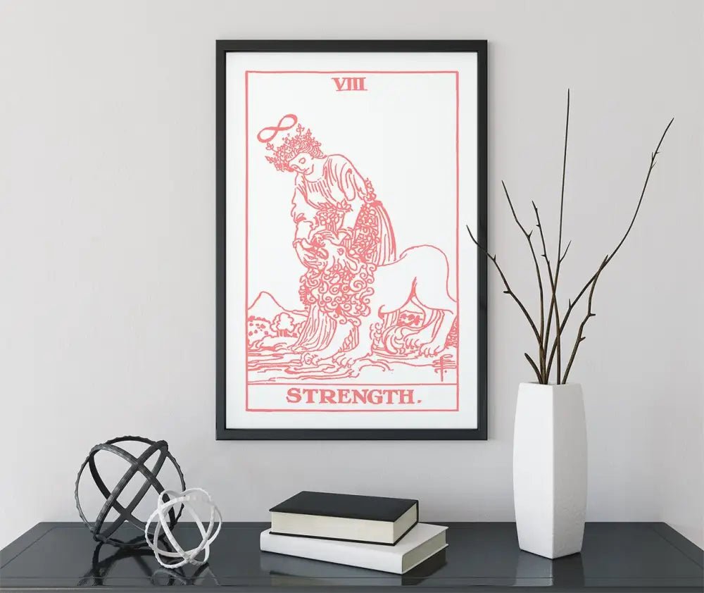 Strength Tarot Card Print The Strength Card Poster No Frame Elegant Wall Art Limited Edition by My Store