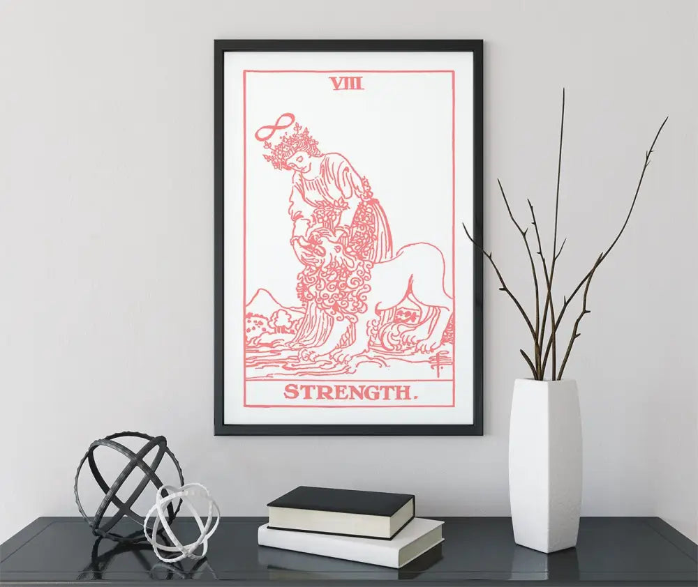 Strength Tarot Card Print The Strength Card Poster No Frame Elegant Wall Art Limited Edition by My Store