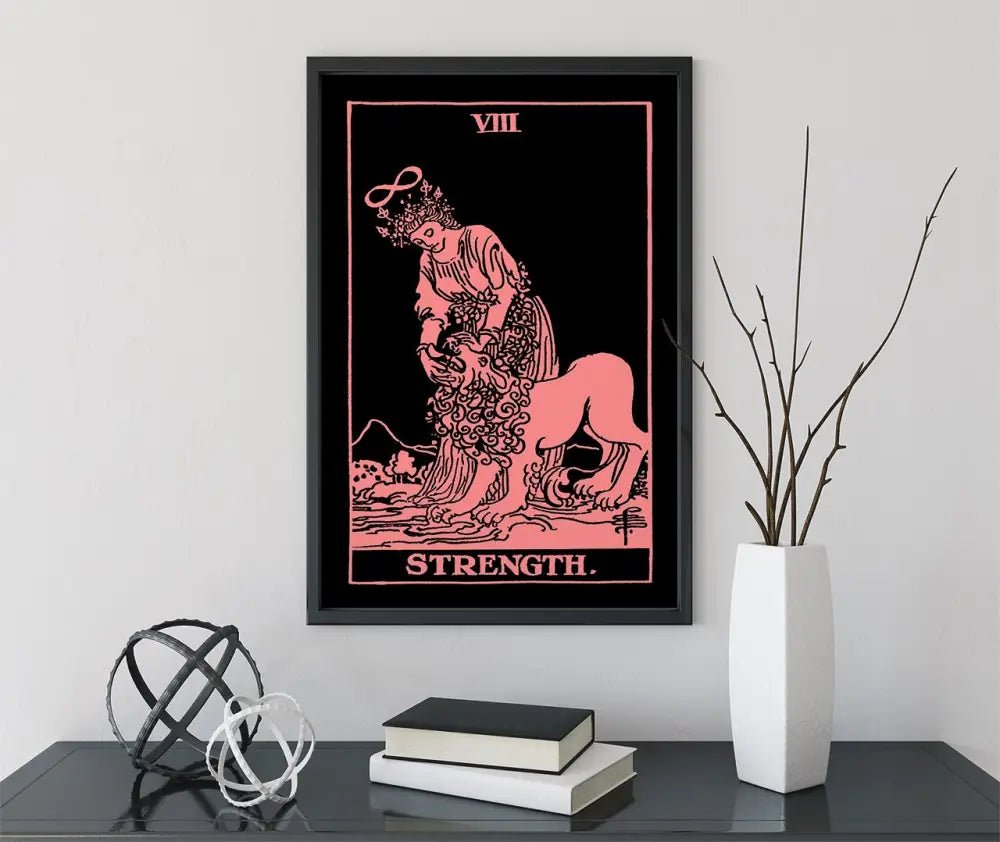 Strength Tarot Card Print The Strength Card Poster No Frame Elegant Wall Art Limited Edition by My Store