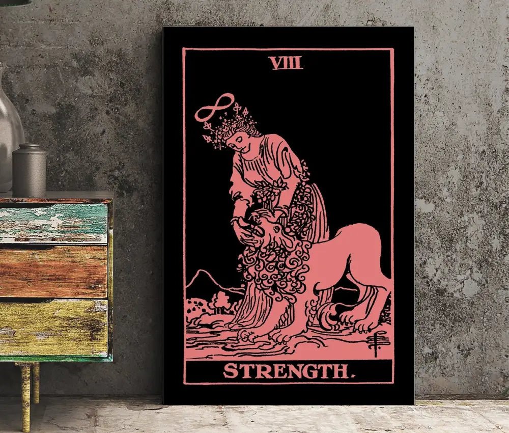 Strength Tarot Card Print The Strength Card Poster No Frame Elegant Wall Art Limited Edition by My Store