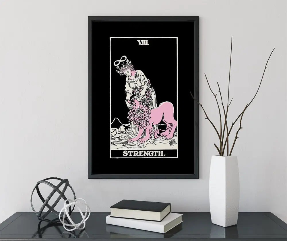 Strength Tarot Card Three Color Print Poster No Frame by My Store