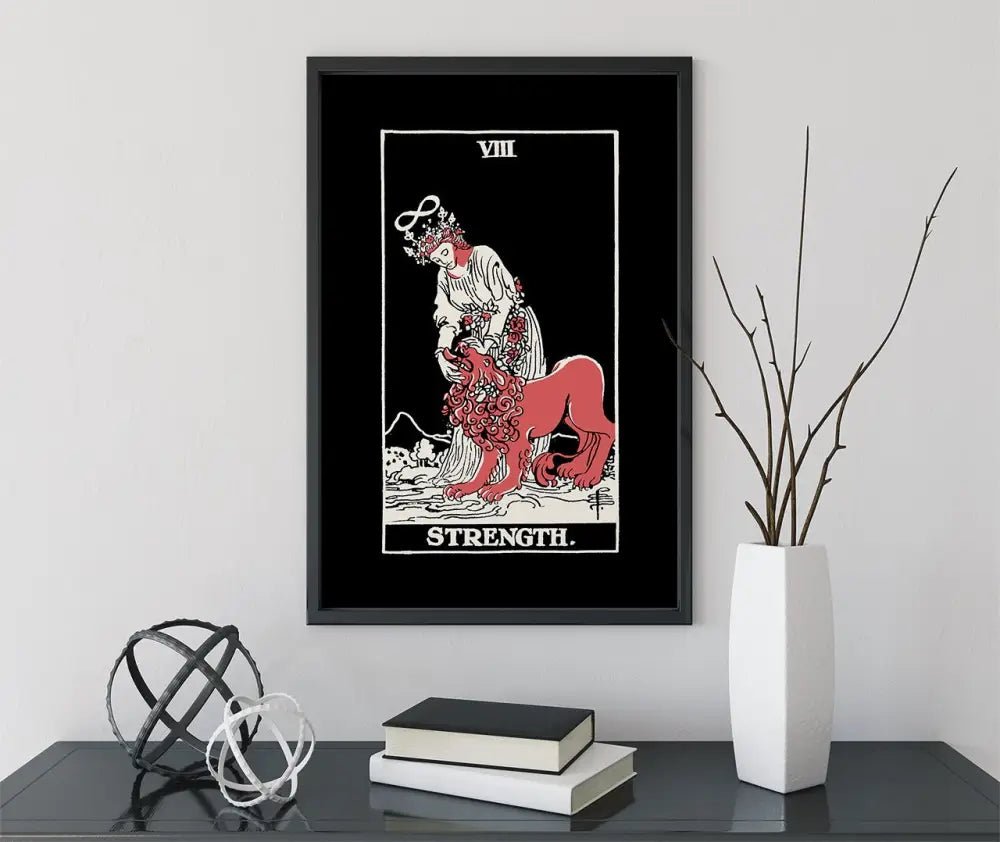 Strength Tarot Card Three Color Print Poster No Frame by My Store