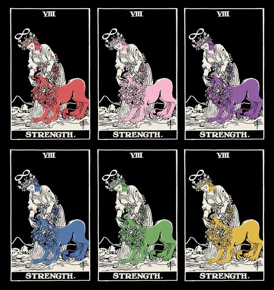Strength Tarot Card Three Color Print Poster No Frame by My Store
