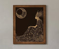 Sun Goddess Art Print Beige And Gold Hand Drawn No Frame Wall Decor by My Store