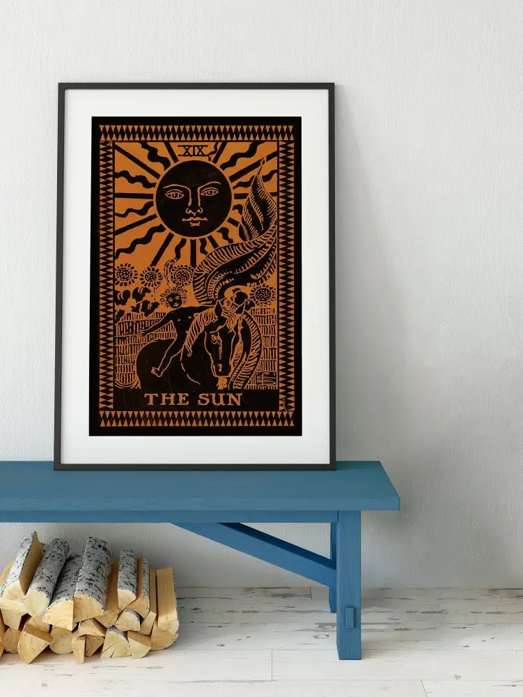 Sun Tarot Card Print Terracotta The Star Poster No Frame Elegant Wall Art for Home by My Store