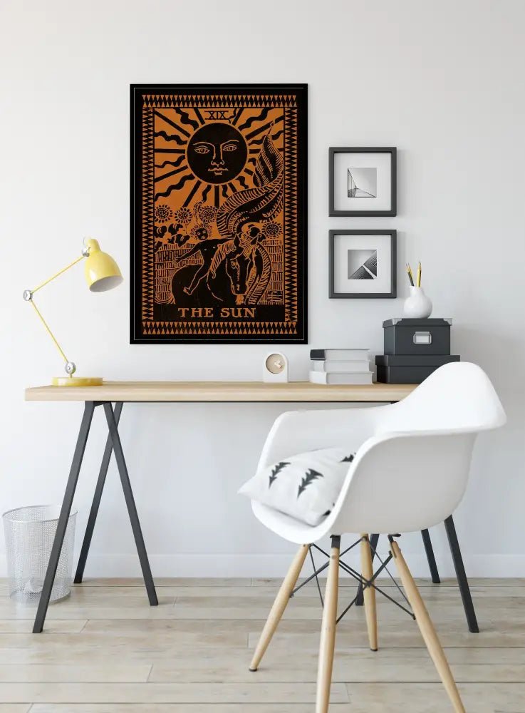 Sun Tarot Card Print Terracotta The Star Poster No Frame Elegant Wall Art for Home by My Store