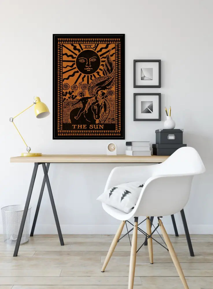 Sun Tarot Card Print Terracotta The Star Poster No Frame Elegant Wall Art for Home by My Store