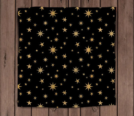 Tarot Altar Cloth Black Velvet Gold Stars by My Store