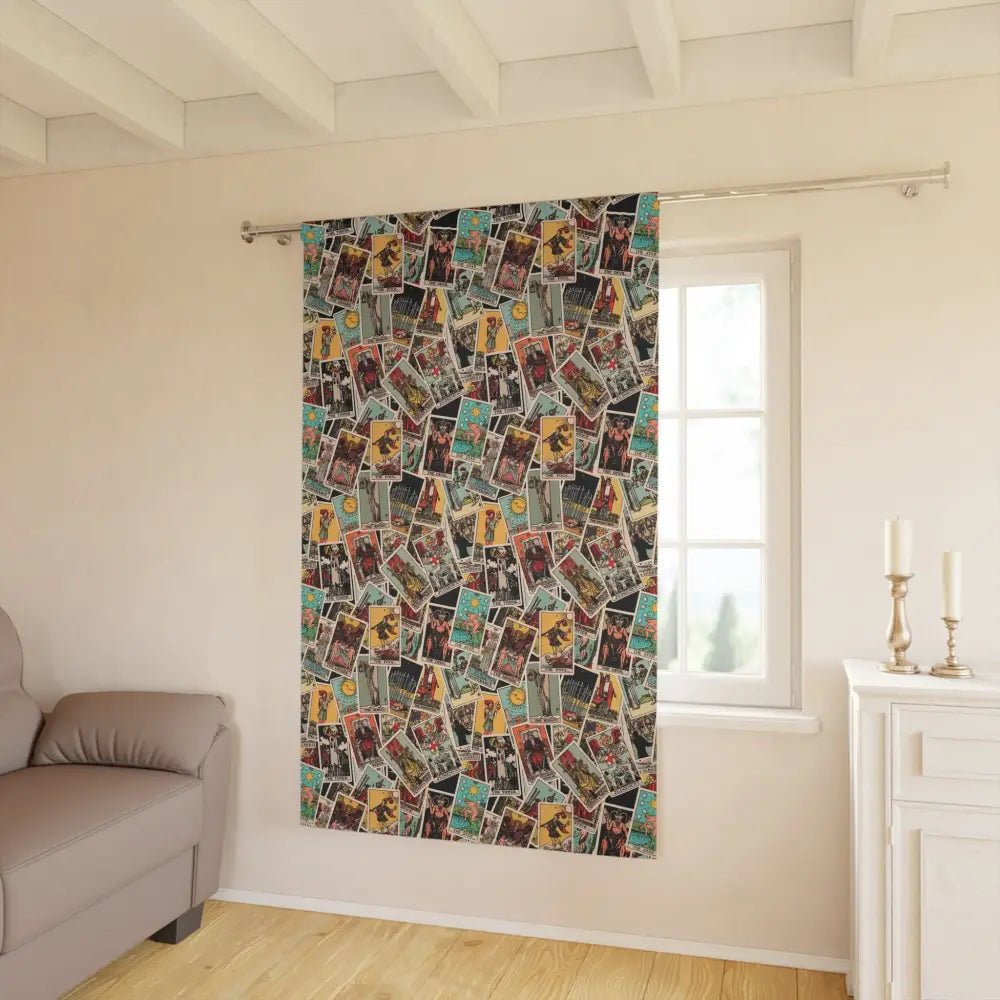 Tarot Card Curtains - Vintage-Inspired - Tarot Card Pattern - DesignBohemian