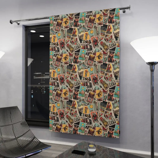 Tarot Card Curtains - Vintage-Inspired - Tarot Card Pattern - DesignBohemian
