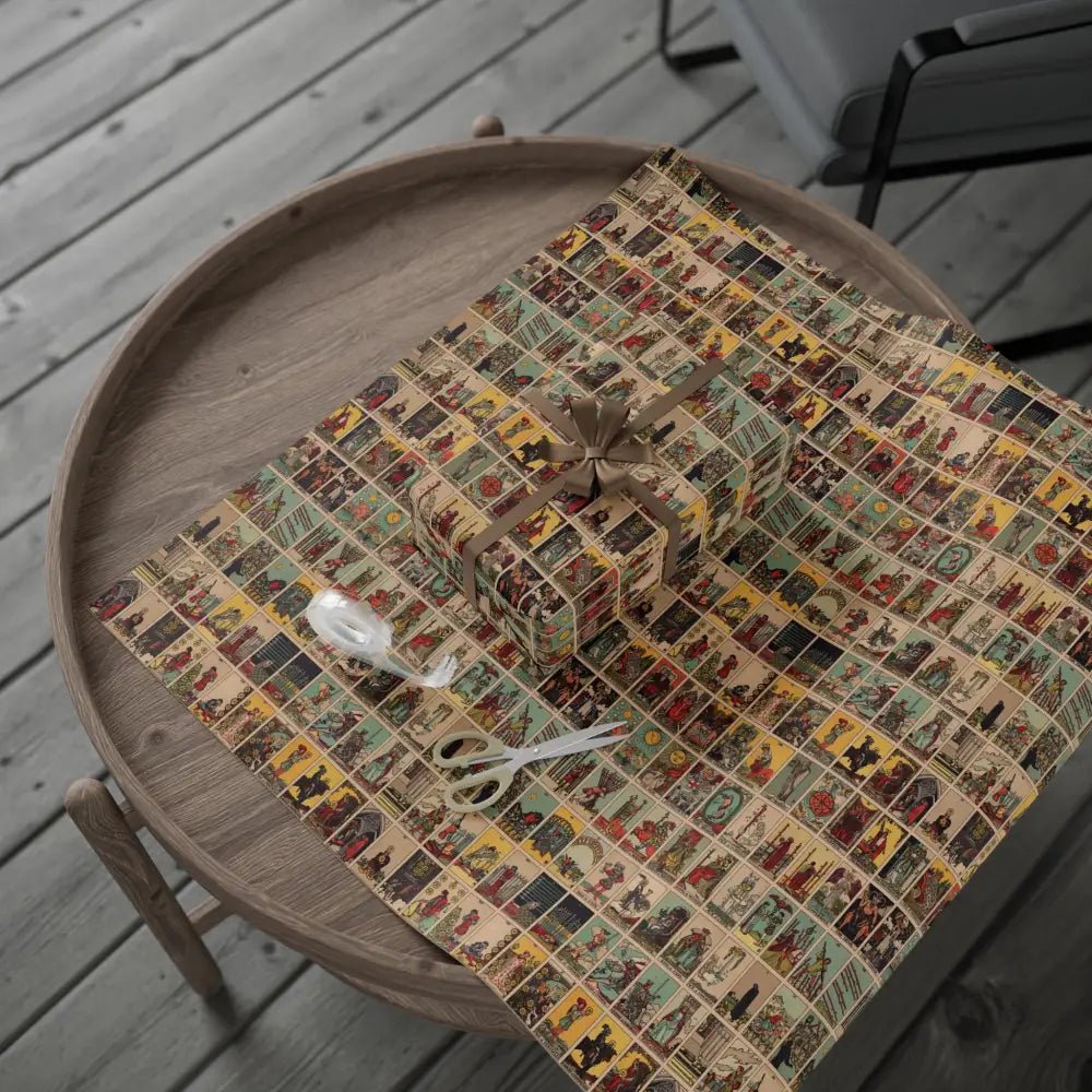 Tarot Wrapping Paper Rider Waite Gift Wrap Halloween Birthday Gifts Holiday Wrapping Eco-Friendly Gift Wrap Paper Roll
