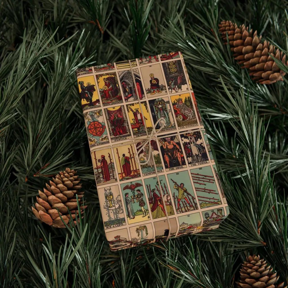 Tarot Wrapping Paper Rider Waite Gift Wrap Halloween Birthday Gifts Holiday Wrapping Eco-Friendly Gift Wrap Paper Roll