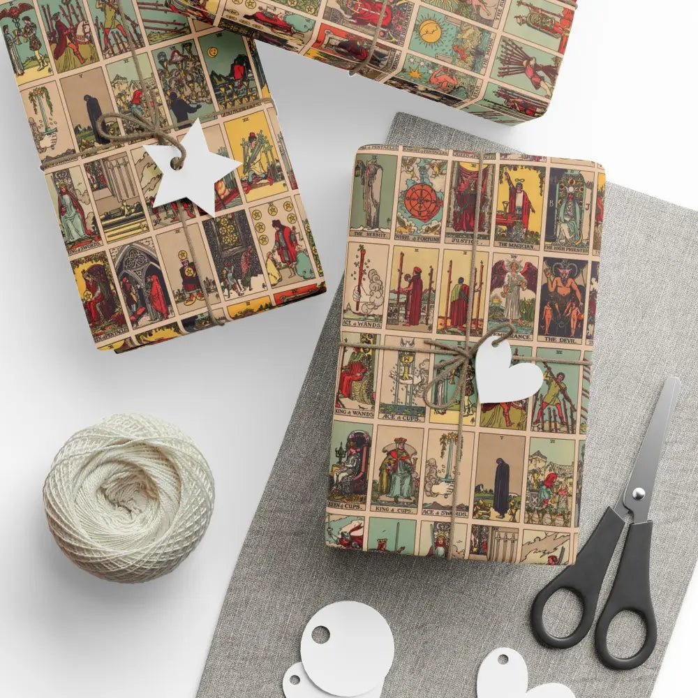 Tarot Wrapping Paper Rider Waite Gift Wrap Halloween Birthday Gifts Holiday Wrapping Eco-Friendly Gift Wrap Paper Roll