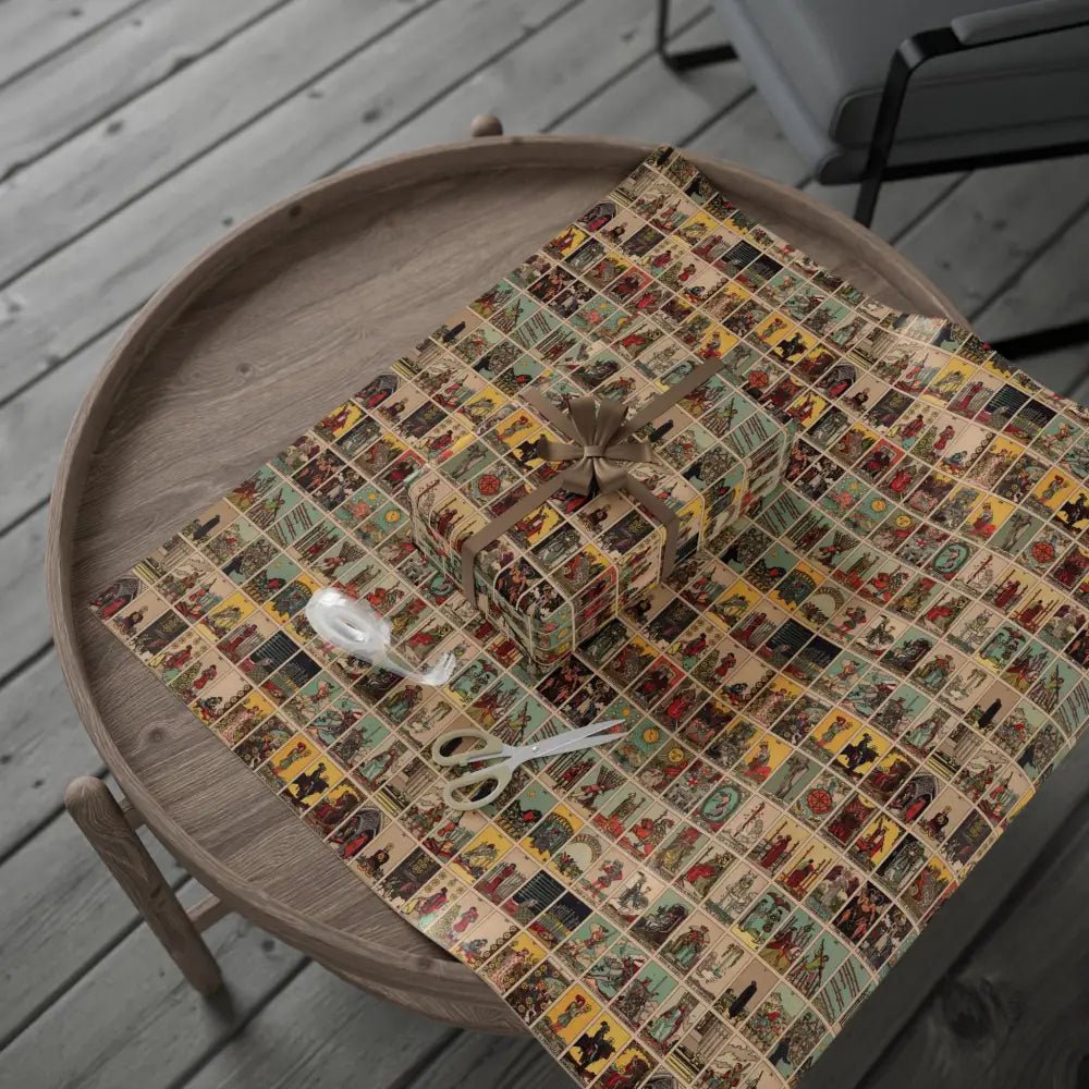 Tarot Wrapping Paper Rider Waite Gift Wrap Halloween Birthday Gifts Holiday Wrapping Eco-Friendly Gift Wrap Paper Roll