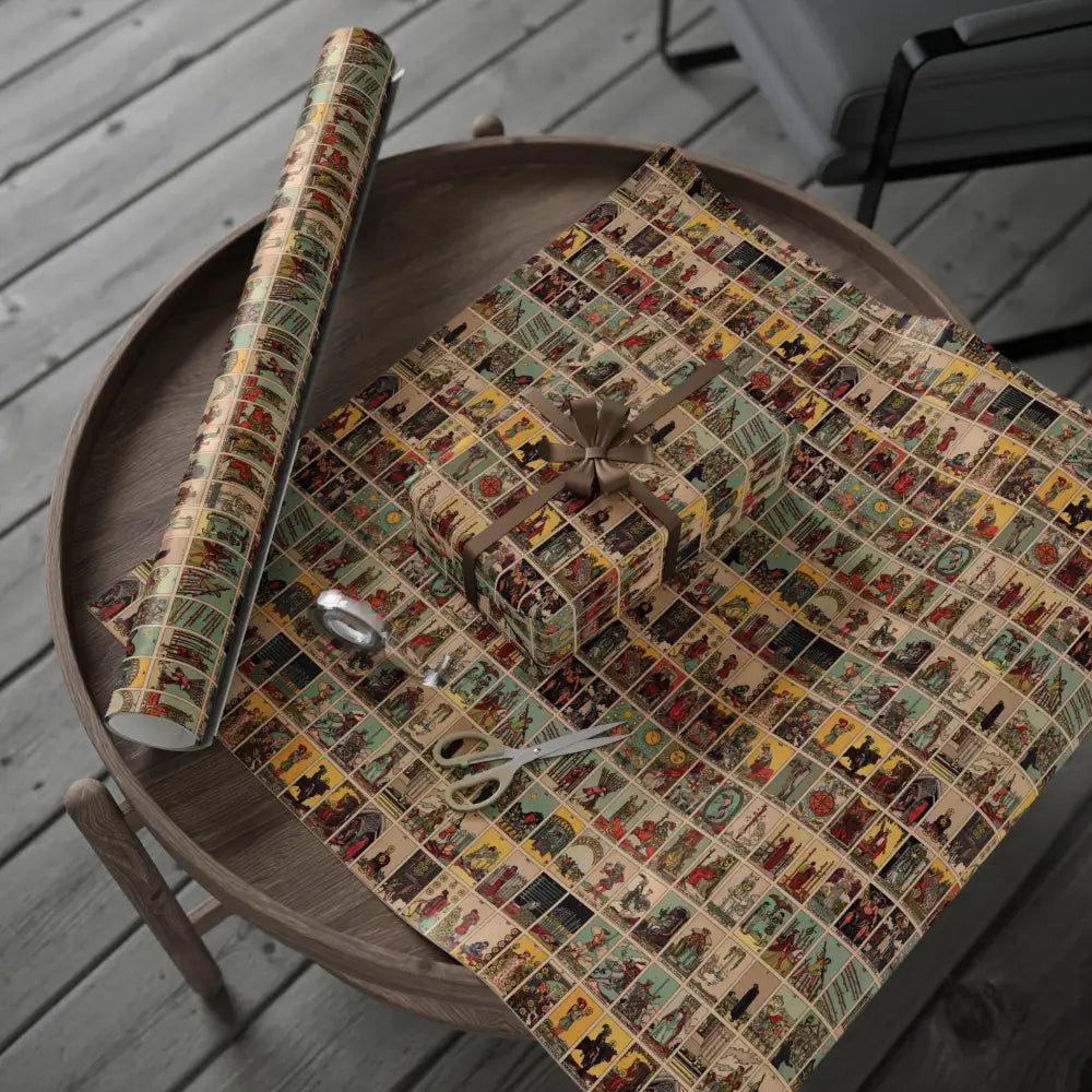 Tarot Wrapping Paper Rider Waite Gift Wrap Halloween Birthday Gifts Holiday Wrapping Eco-Friendly Gift Wrap Paper Roll
