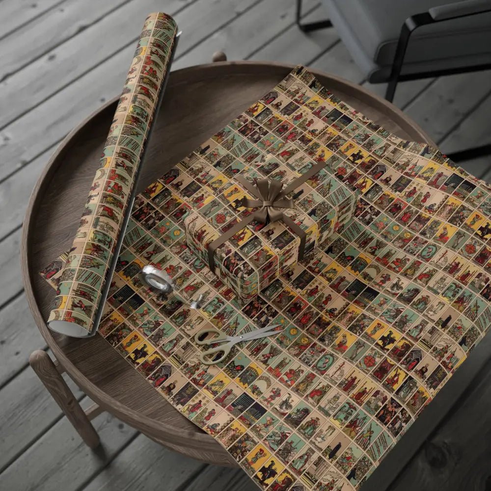 Tarot Wrapping Paper Rider Waite Gift Wrap Halloween Birthday Gifts Holiday Wrapping Eco-Friendly Gift Wrap Paper Roll