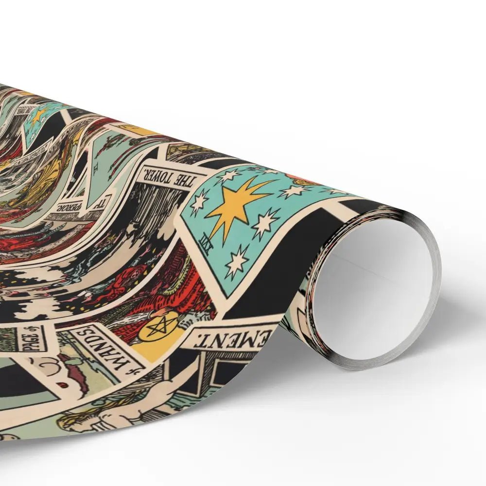 Tarot Wrapping Paper Rider Waite Gift Wrap Halloween Birthday Gifts Holiday Wrapping Scattered Tarot Cards Paper Roll