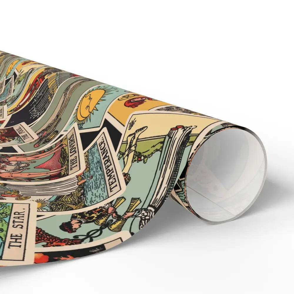 Tarot Wrapping Paper Rider Waite Gift Wrap Halloween Birthday Gifts Holiday Wrapping Scattered Tarot Cards Paper Roll