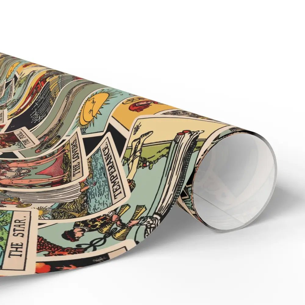 Tarot Wrapping Paper Rider Waite Gift Wrap Halloween Birthday Gifts Holiday Wrapping Scattered Tarot Cards Paper Roll
