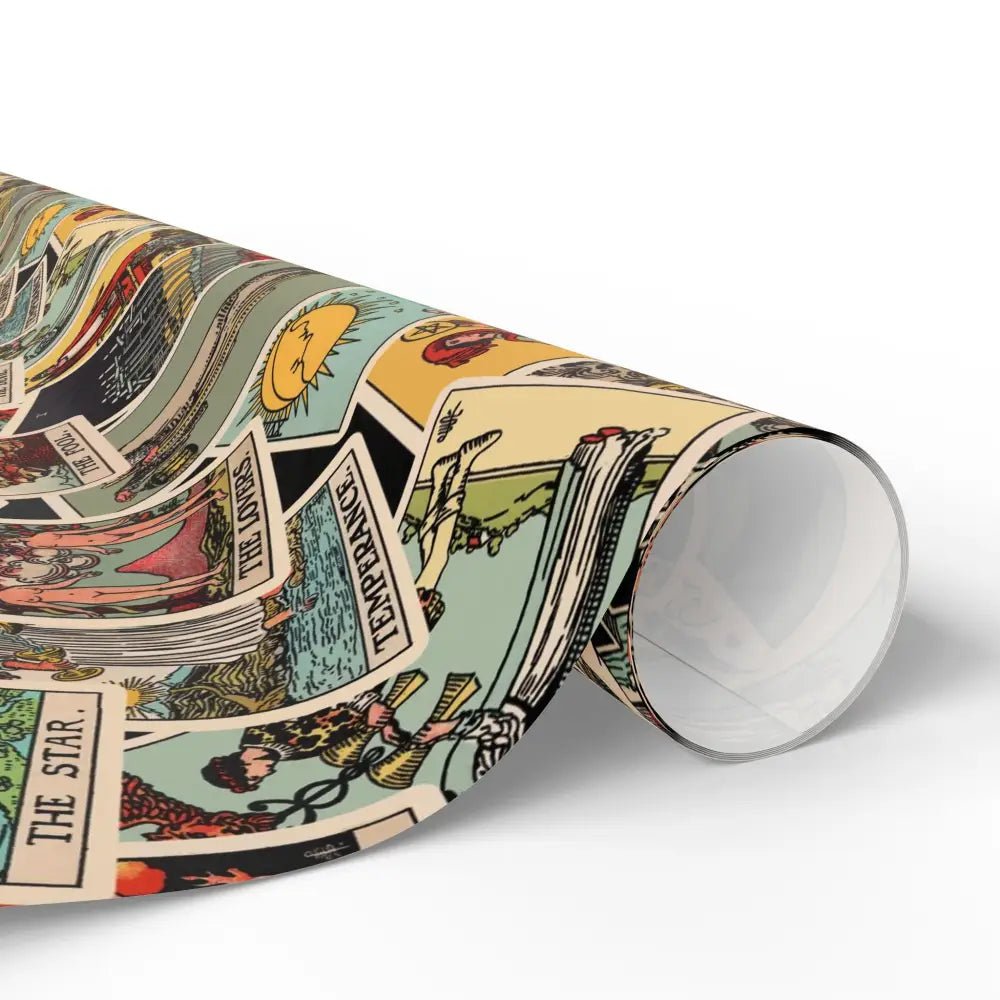 Tarot Wrapping Paper Rider Waite Gift Wrap Halloween Birthday Gifts Holiday Wrapping Scattered Tarot Cards Paper Roll