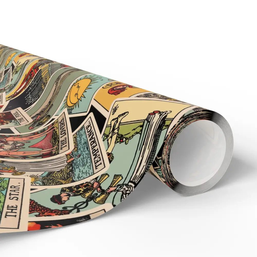 Tarot Wrapping Paper Rider Waite Gift Wrap Halloween Birthday Gifts Holiday Wrapping Scattered Tarot Cards Paper Roll