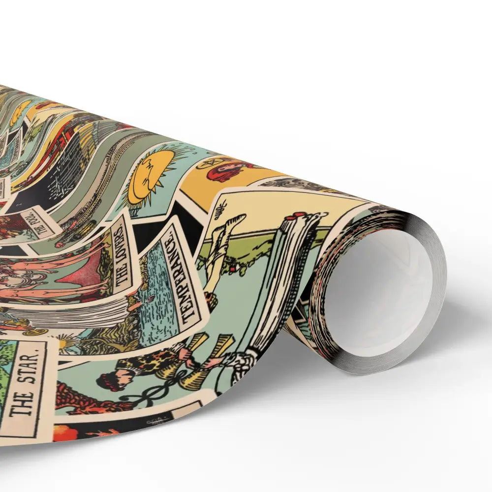 Tarot Wrapping Paper Rider Waite Gift Wrap Halloween Birthday Gifts Holiday Wrapping Scattered Tarot Cards Paper Roll